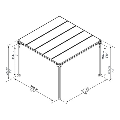 Canopia by Palram Milano 10 x 10 Garden Gazebo - Grey
