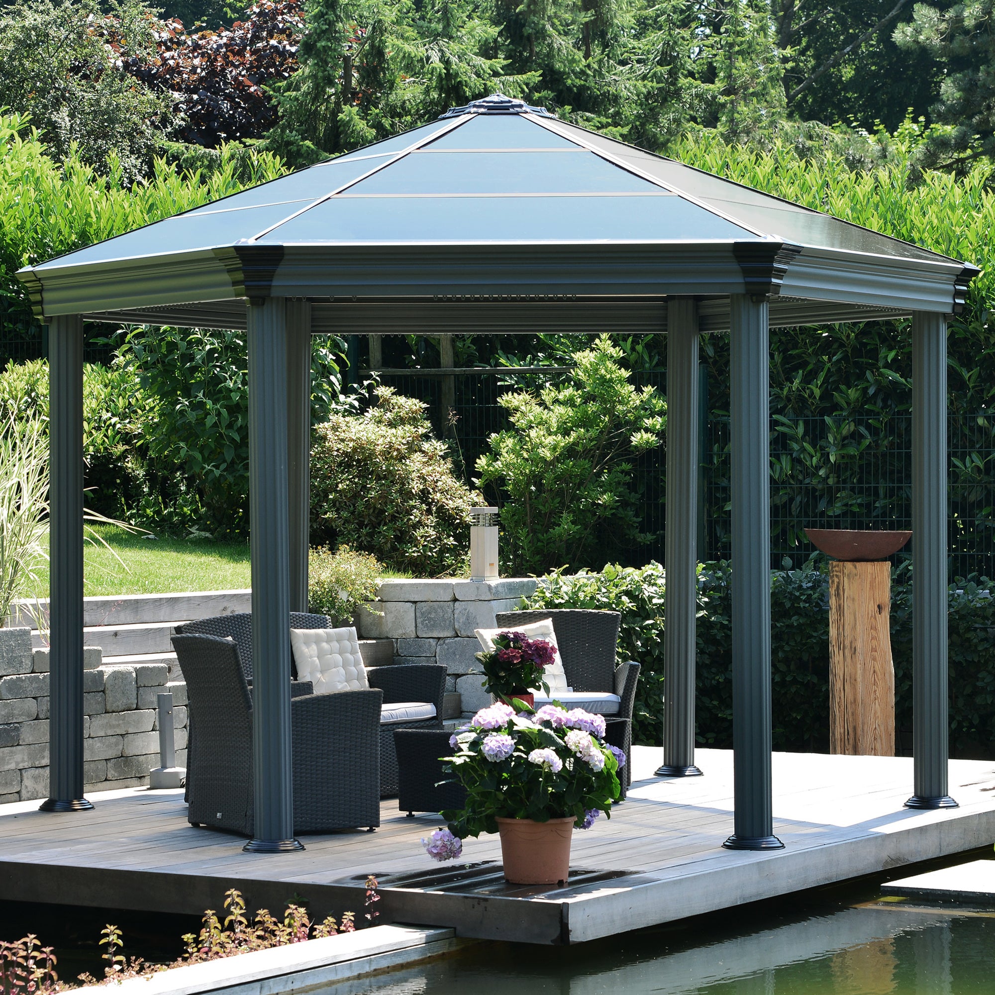 Canopia by Palram Roma Hexagonal Garden Gazebo - Grey