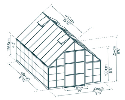 Canopia by Palram 10 x 16 Balance Silver Greenhouse