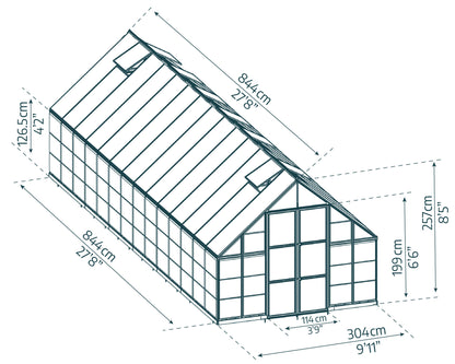 Canopia by Palram 10 x 28 Balance Silver Greenhouse