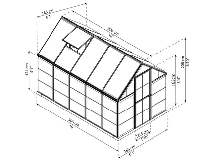 Canopia by Palram 6 x 10 Hybrid Greenhouse Green