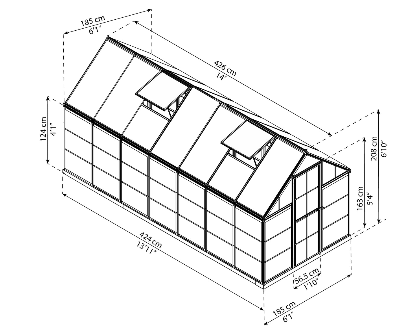 Canopia by Palram 6 x 14 Hybrid Greenhouse Green