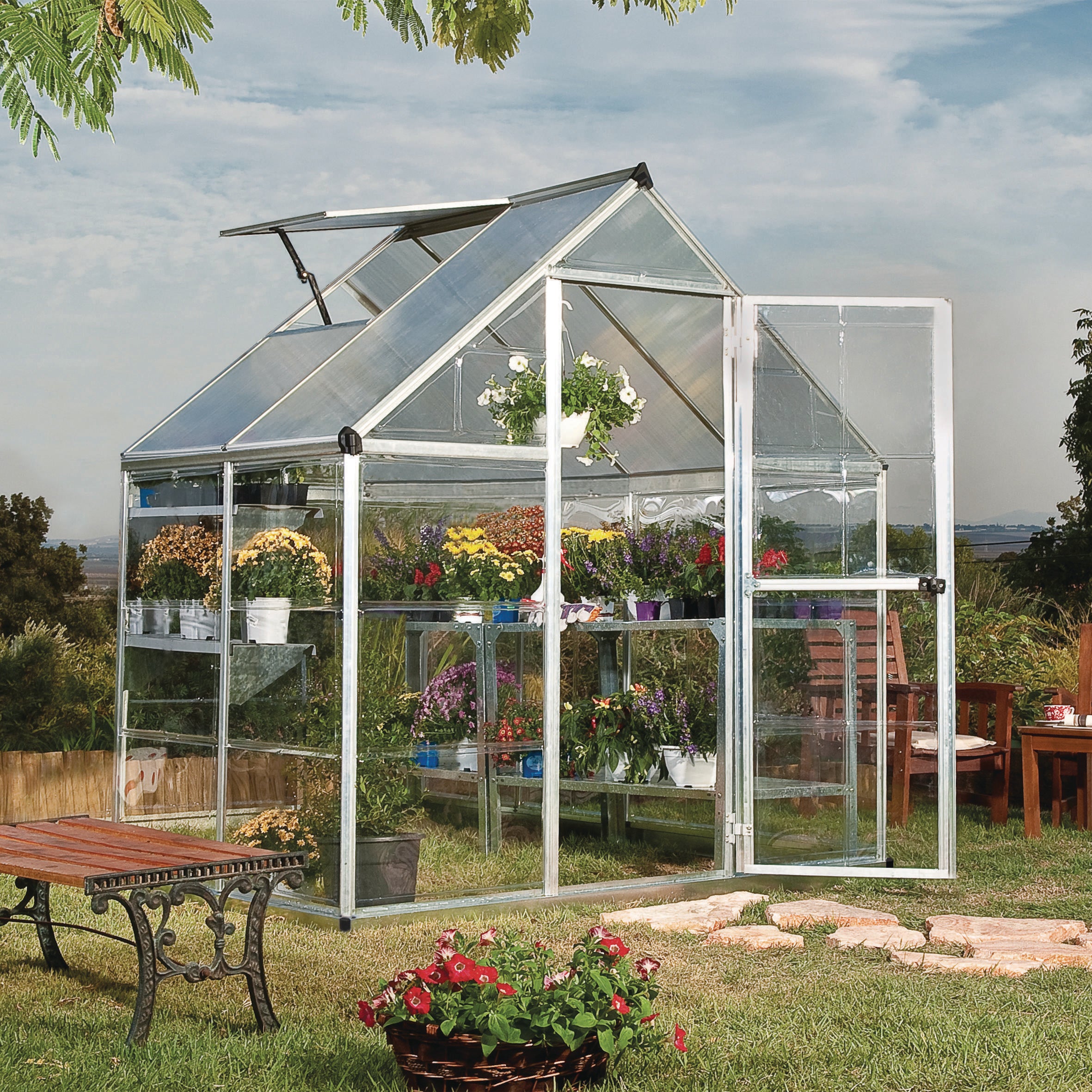 Canopia by Palram 6 x 4 Hybrid Greenhouse Silver