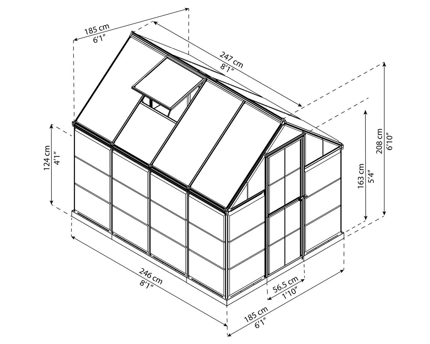 Canopia by Palram 6 x 8 Hybrid Greenhouse Silver
