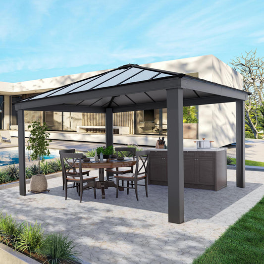 Canopia by Palram Dallas 14 x 14 Garden Gazebo - Grey