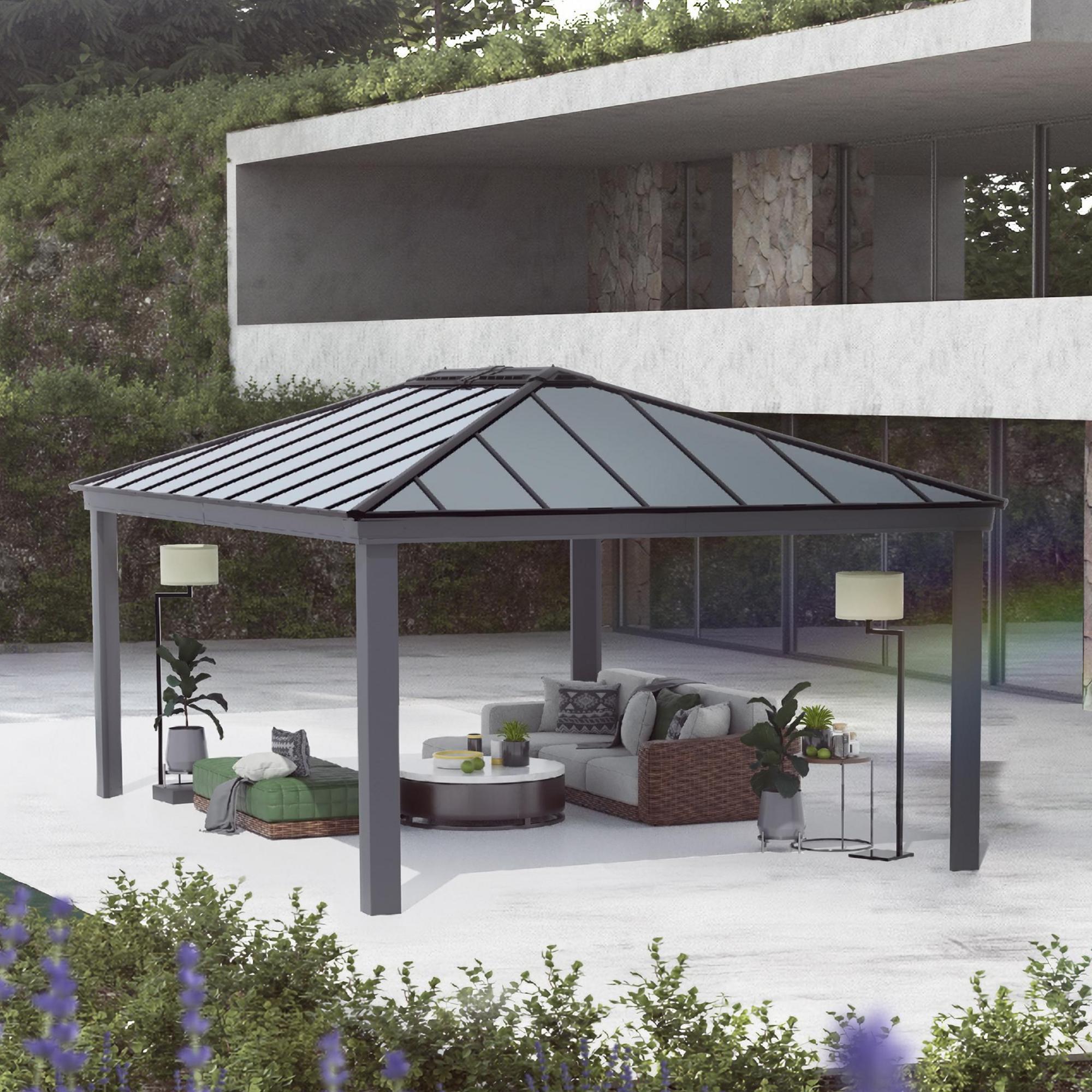 Canopia by Palram Dallas 14 x 20 Garden Gazebo - Grey