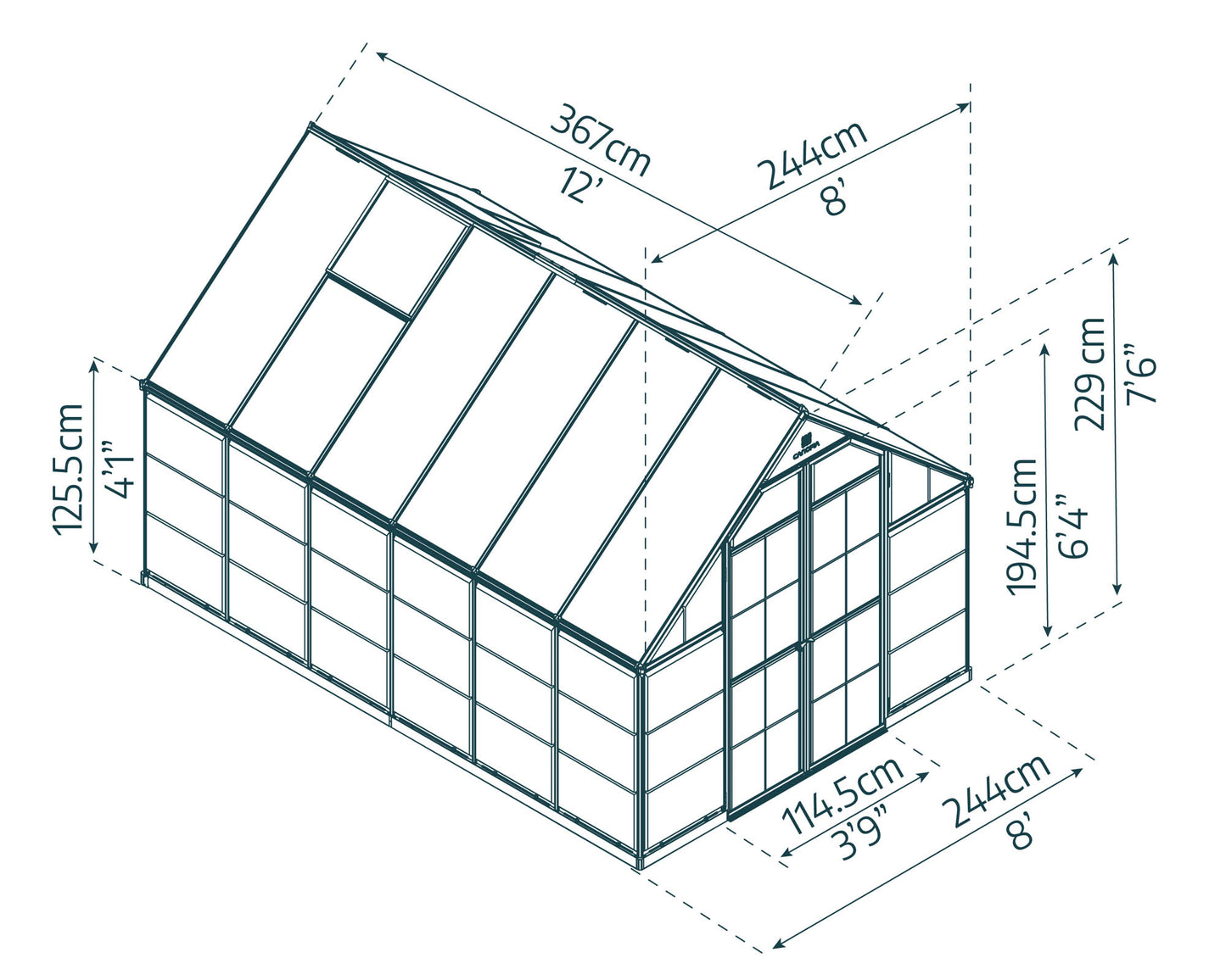 Canopia by Palram 8 x 12 Balance Green Greenhouse