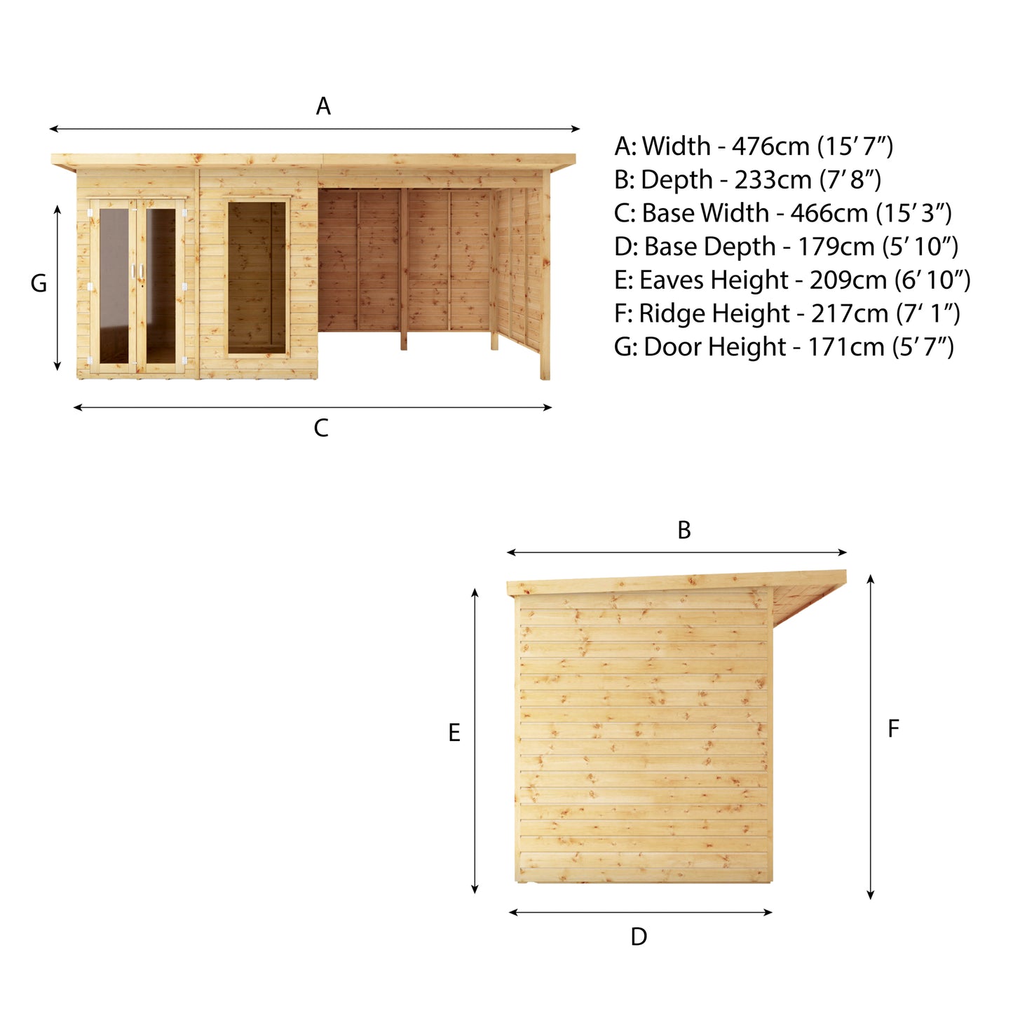 16 x 6 Maine Summerhouse with Patio Area