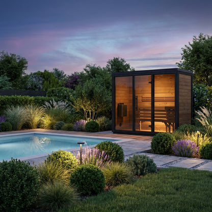 Novi Rose Premium Cube Outdoor Sauna - 4 Person