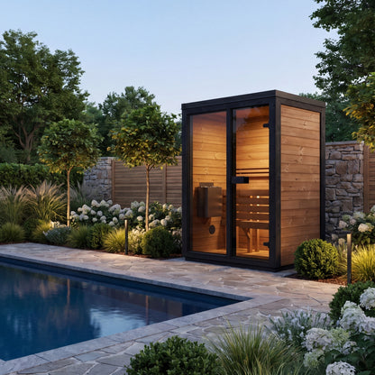 Novi Rose Premium Cube Outdoor Sauna - 2 Person