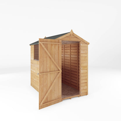 6 x 4 Overlap Single Door Apex Wooden Shed