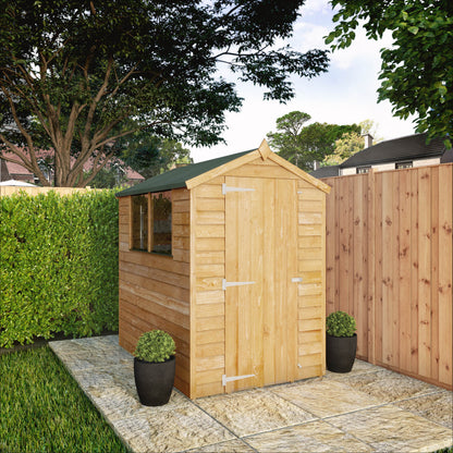 6 x 4 Overlap Single Door Apex Wooden Shed