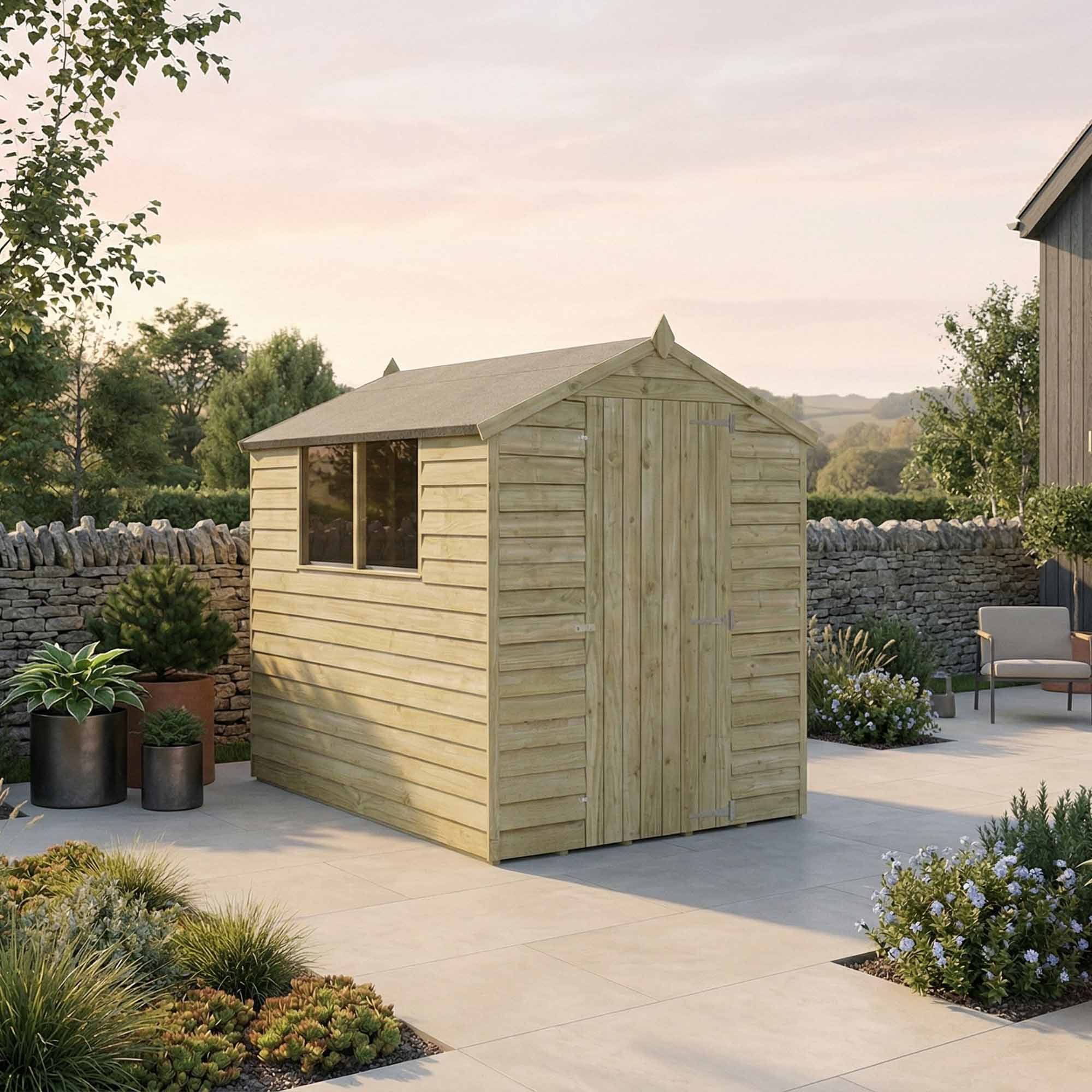 Value Overlap Single Door Apex Shed