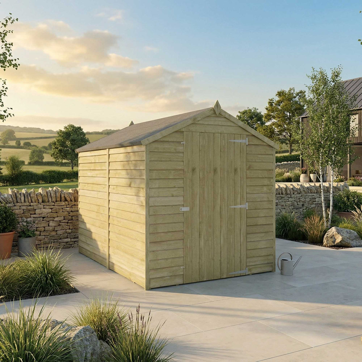 Value Overlap Single Door Apex Shed