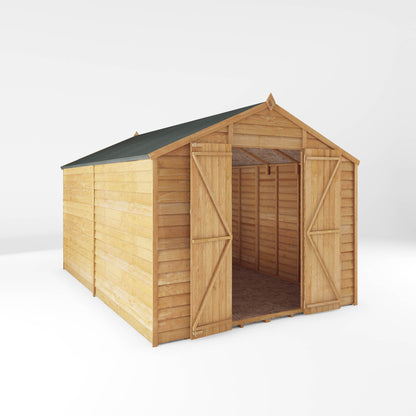 Refurbished 12 x 8 Overlap Double Door Apex Windowless Wooden Shed