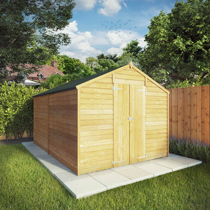 12 x 8 Overlap Double Door Apex Windowless Wooden Shed