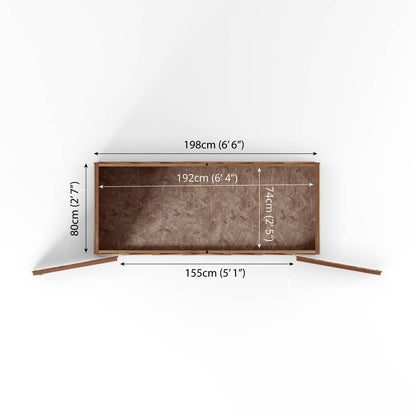 7 x 3 Value Overlap Double Door Apex Wooden Bike Shed