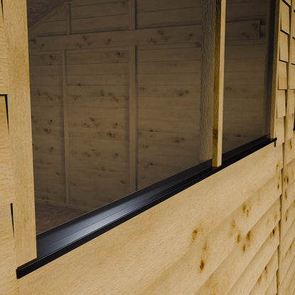 Wooden shiplap shed and styrene window and black frame
