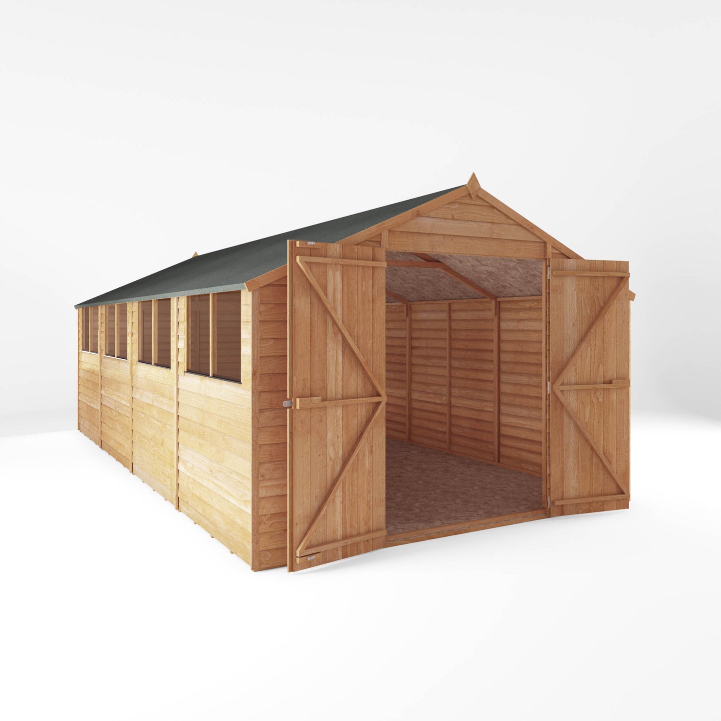 20 x 10 Overlap Double Door Apex Garden Shed