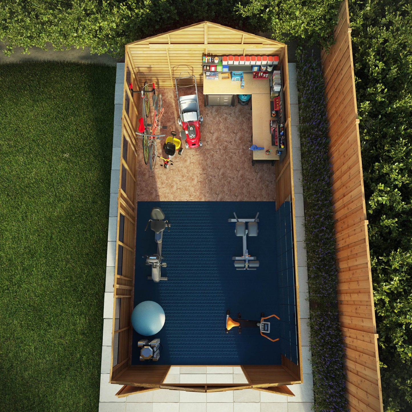 20 x 10 Value Overlap Double Door Apex Garden Shed