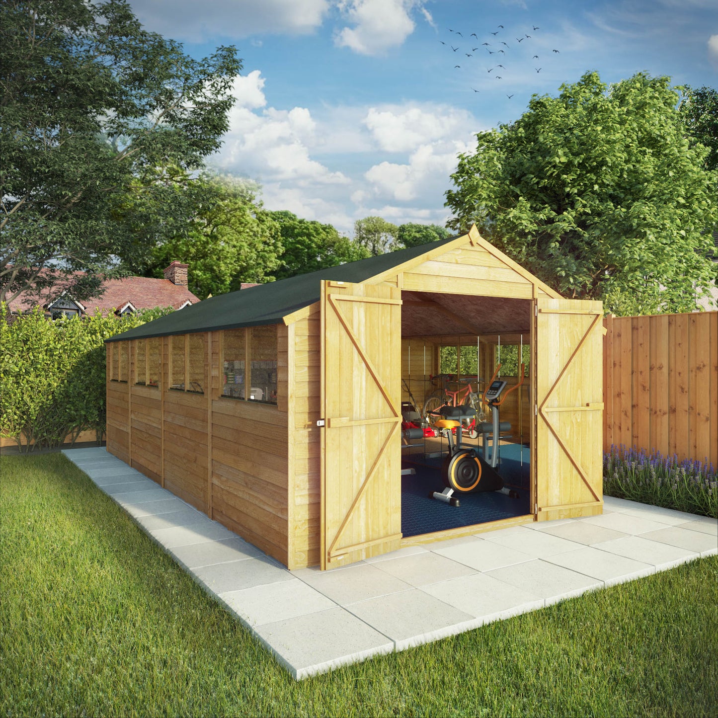 20 x 10 Value Overlap Double Door Apex Garden Shed