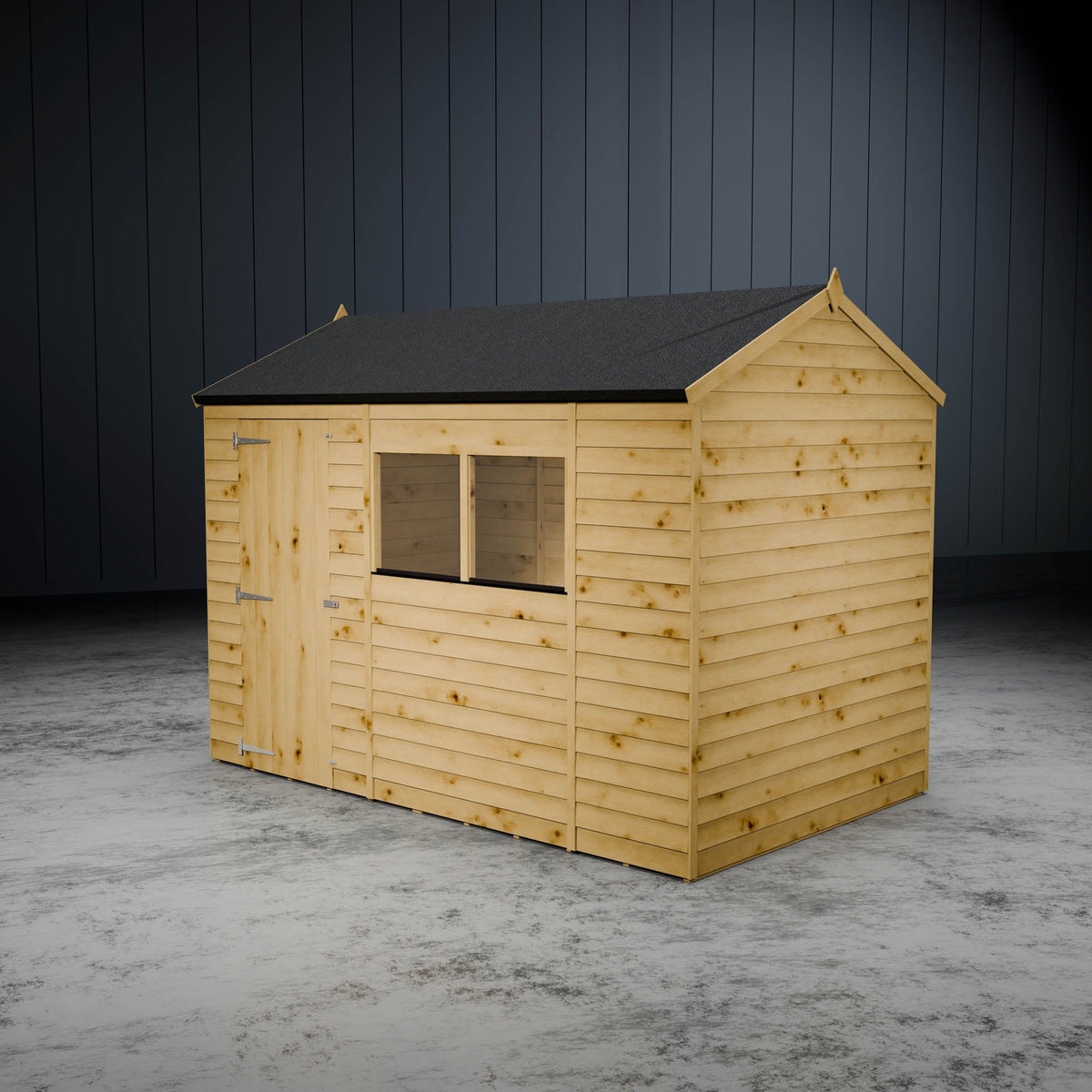 Wooden apex windowed shed