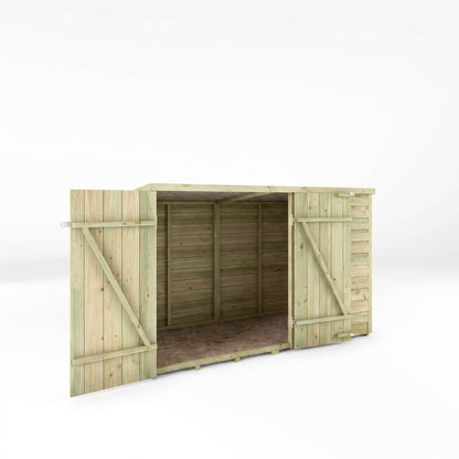 3 x 6 Value Overlap Double Door Pent Bike Shed