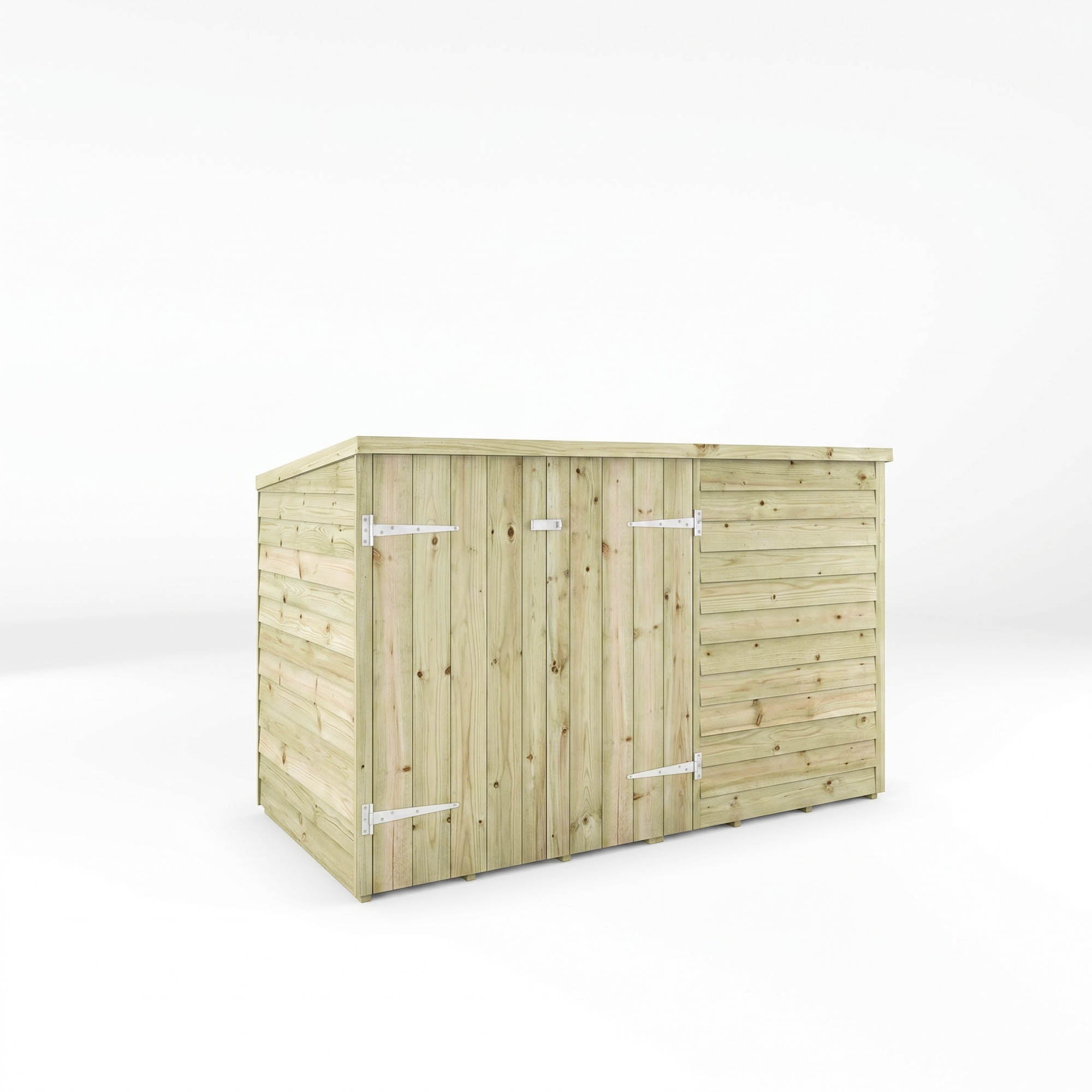 3 x 6 Value Overlap Double Door Pent Bike Shed