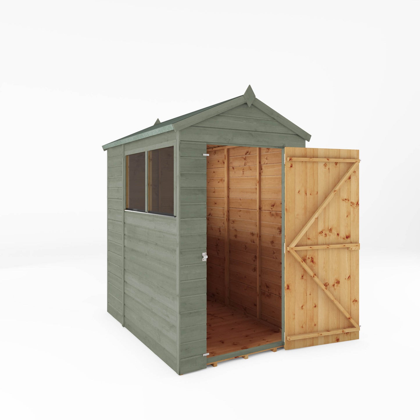 6 x 4 Ready Painted Shiplap Apex Wooden Shed