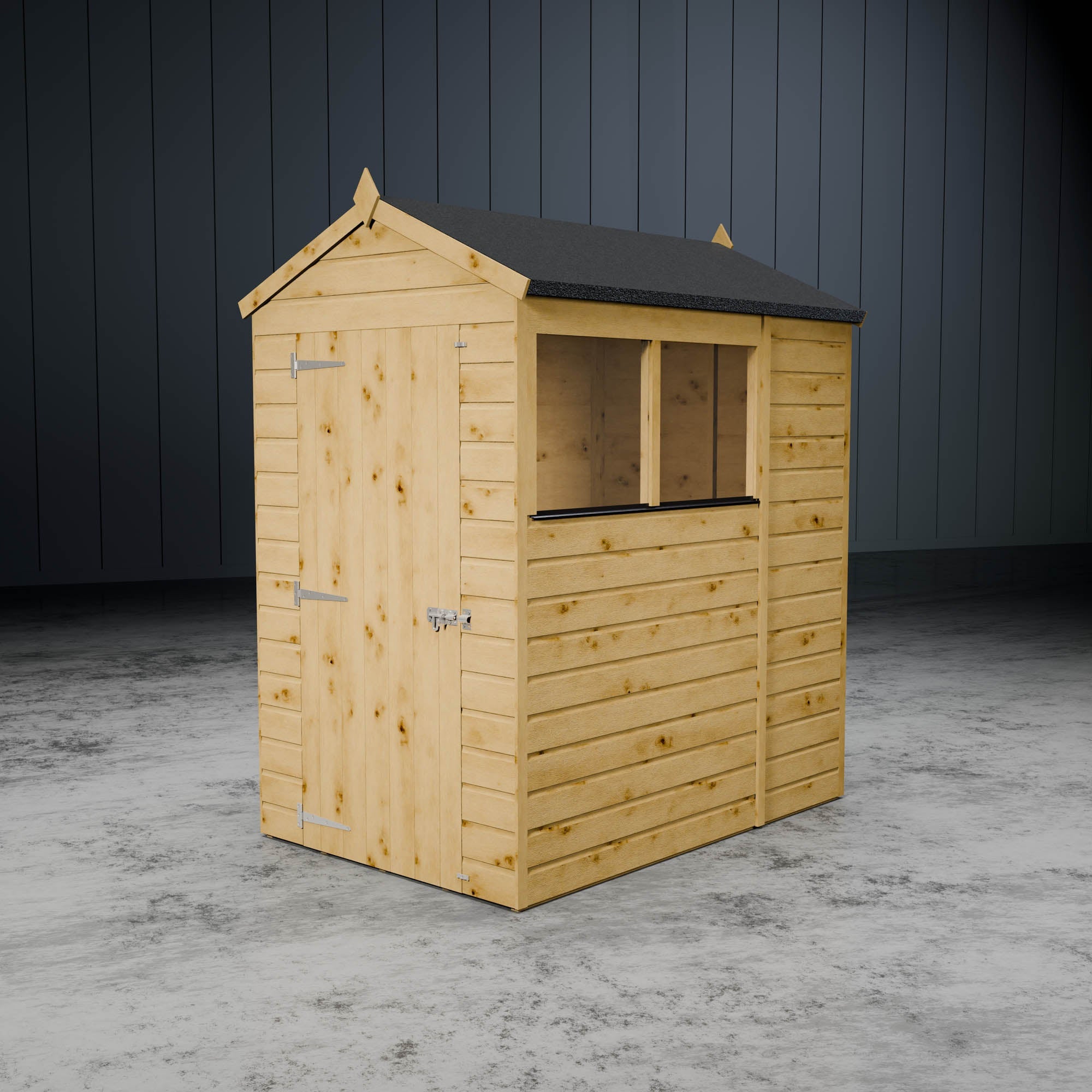 Wooden apex windowed shed