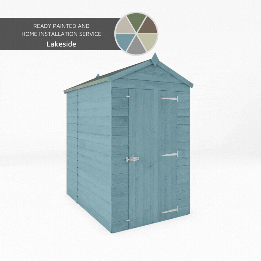 A gif of a shed painted in a variety of colours