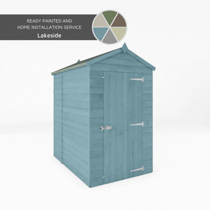 A gif of a shed painted in a variety of colours