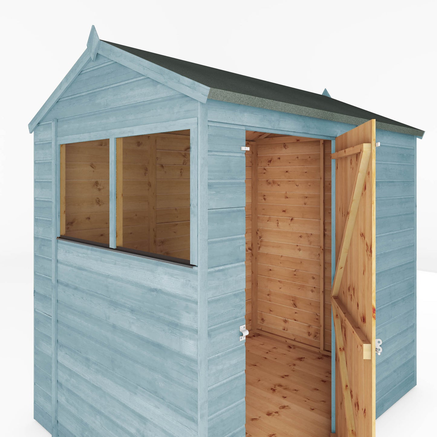 7 x 5 Ready Painted Shiplap Reverse Apex Wooden Shed