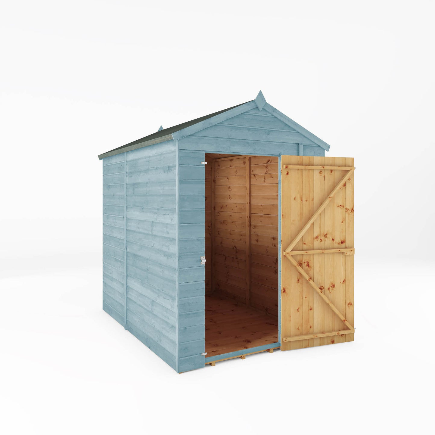 7 x 5 Ready Painted Shiplap Apex Windowless Wooden Shed