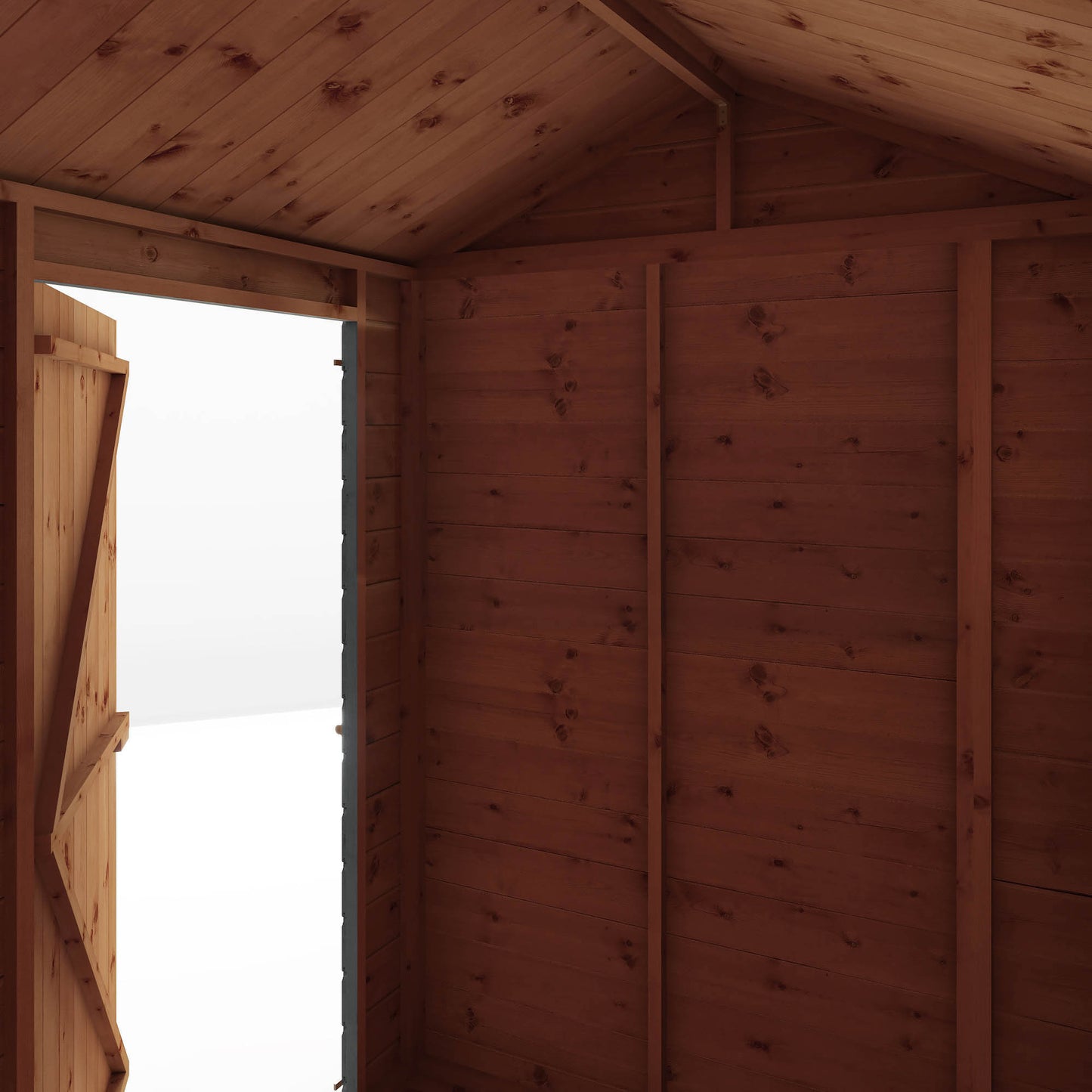 7 x 5 Ready Painted Shiplap Reverse Apex Windowless Wooden Shed