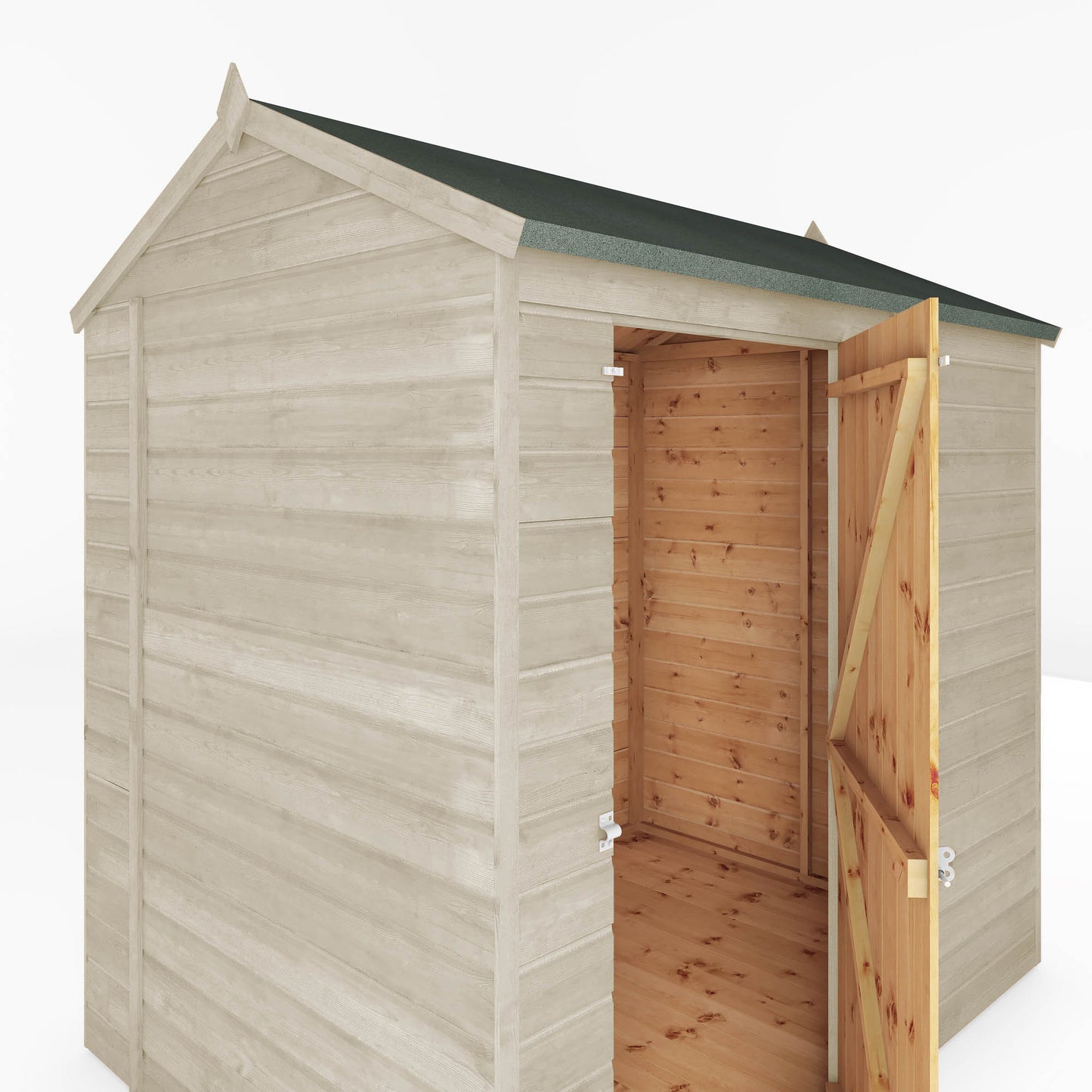 7 x 5 Ready Painted Shiplap Reverse Apex Windowless Wooden Shed