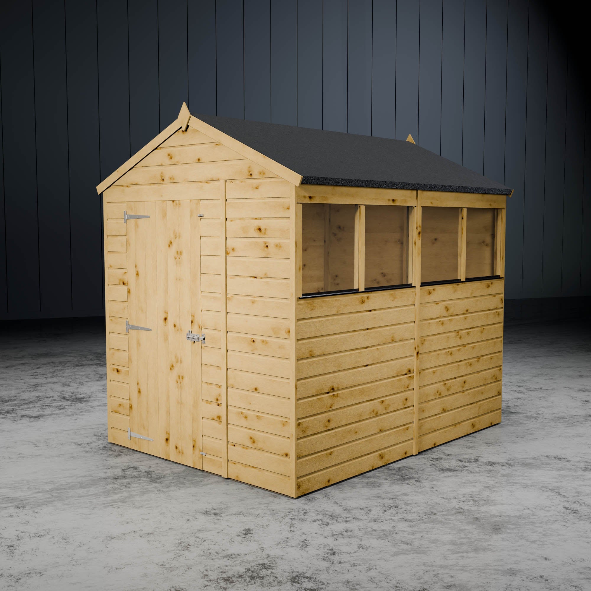 Wooden apex windowed shed