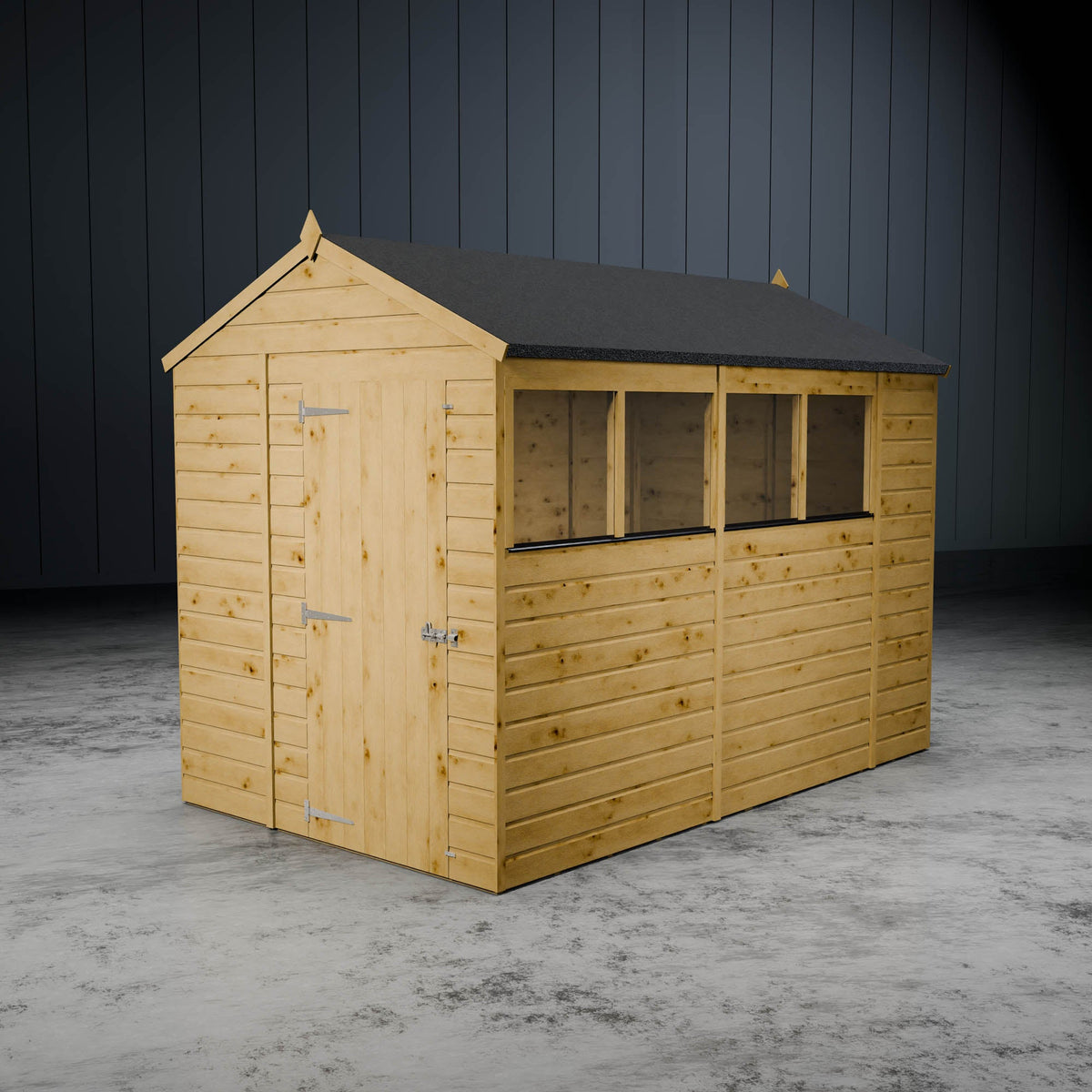 Wooden apex windowed shed