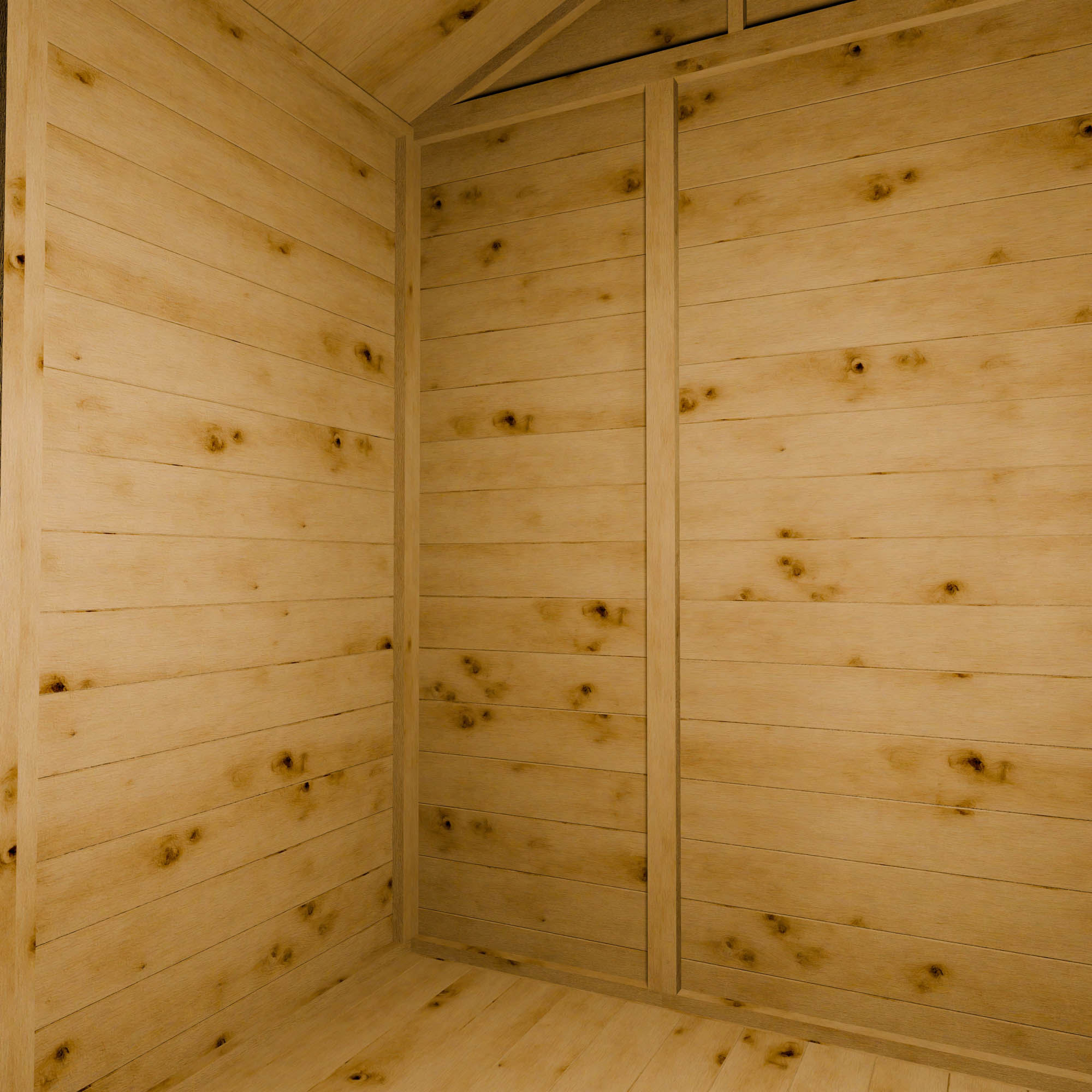 Wooden shed interior