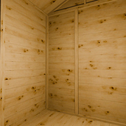 Wooden shed interior