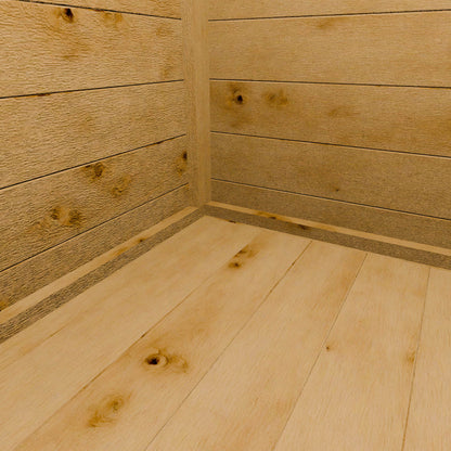 Wooden wall and floor with a natural finish