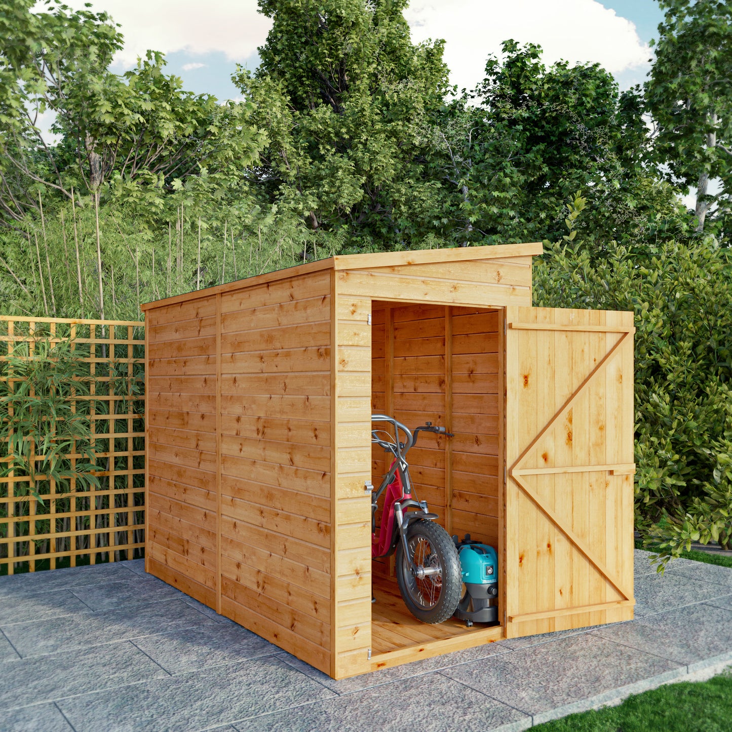 8 x 4 Modular Shiplap Pent Windowless Wooden Shed