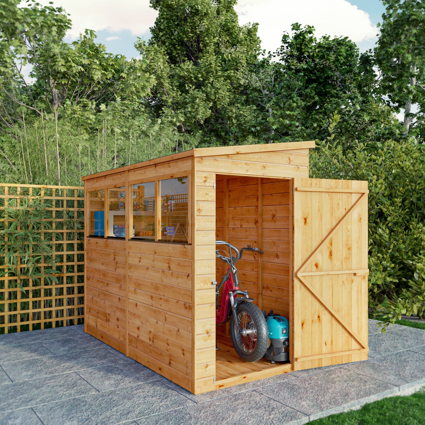 8 x 4 Modular Shiplap Pent Wooden Shed