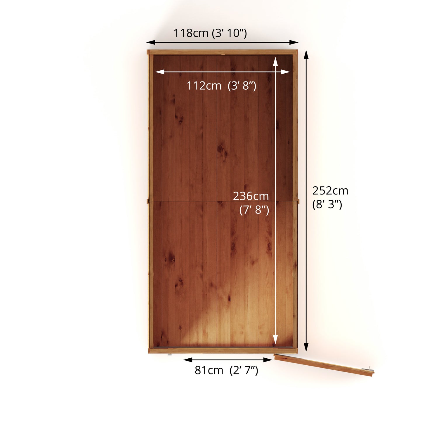8 x 4 Modular Shiplap Pent Windowless Wooden Shed