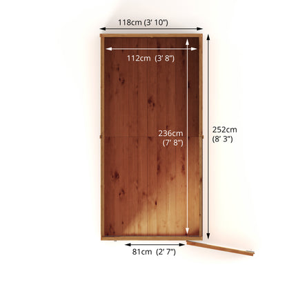 8 x 4 Modular Shiplap Pent Windowless Wooden Shed