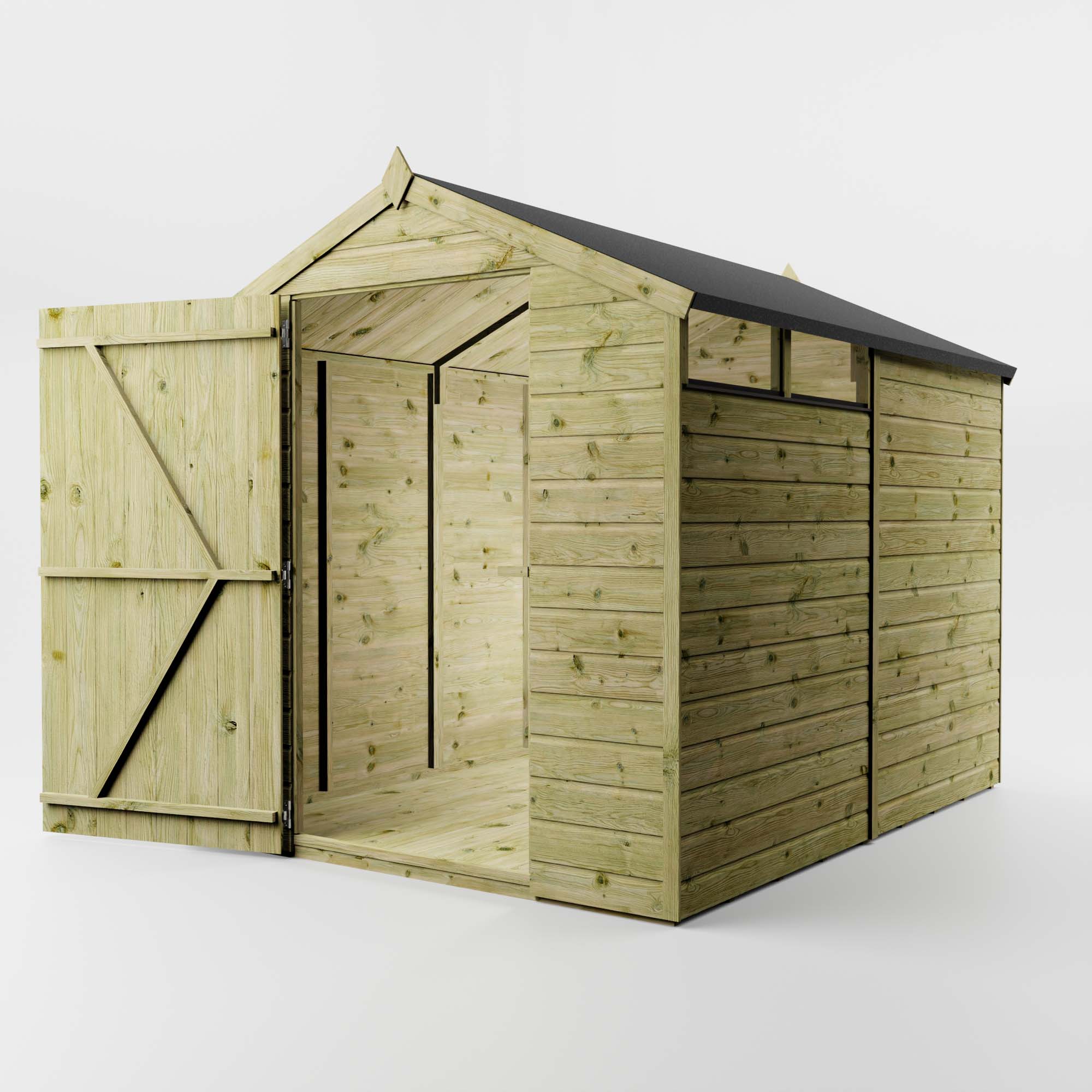 8 x 6 Security Shiplap Apex Wooden Shed – Waltons