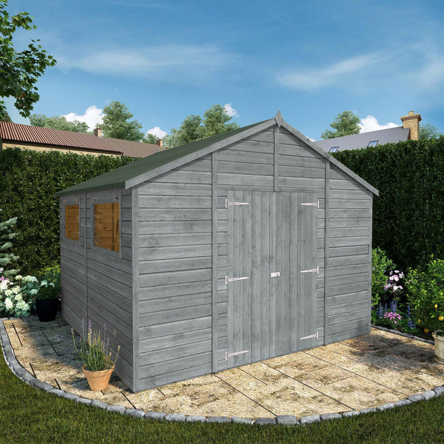 10 x 10 Ready Painted Premium Shiplap Apex Workshop