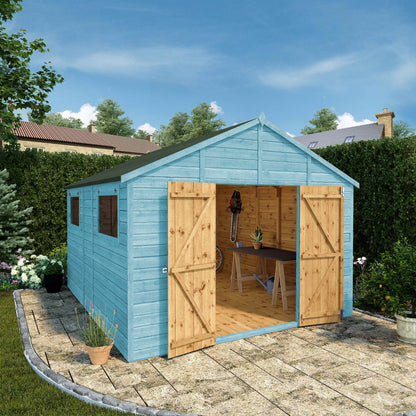 12 x 10 Ready Painted Premium Shiplap Apex Workshop
