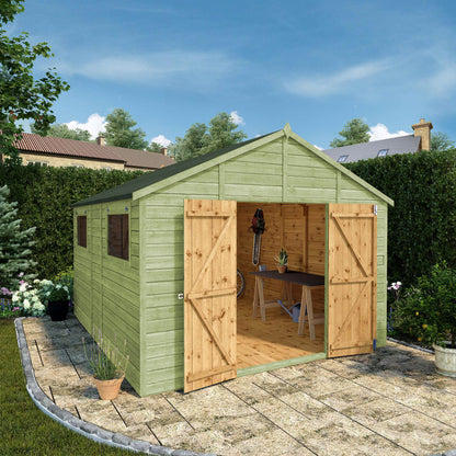 12 x 10 Ready Painted Premium Shiplap Apex Workshop