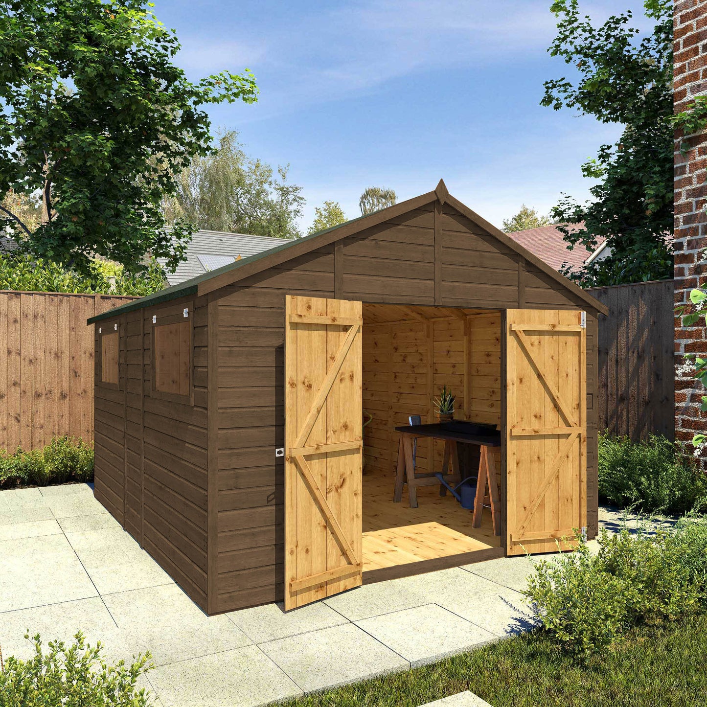12 x 10 Ready Painted Premium Shiplap Apex Workshop